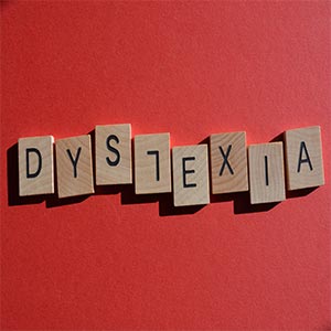 dyslexia spelt improperly in scrabble tiles